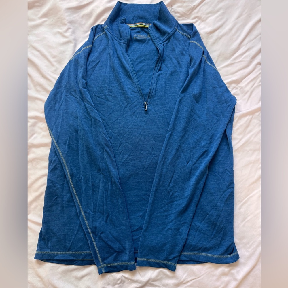 Smartwool Blue Quarter-Zip Pullover